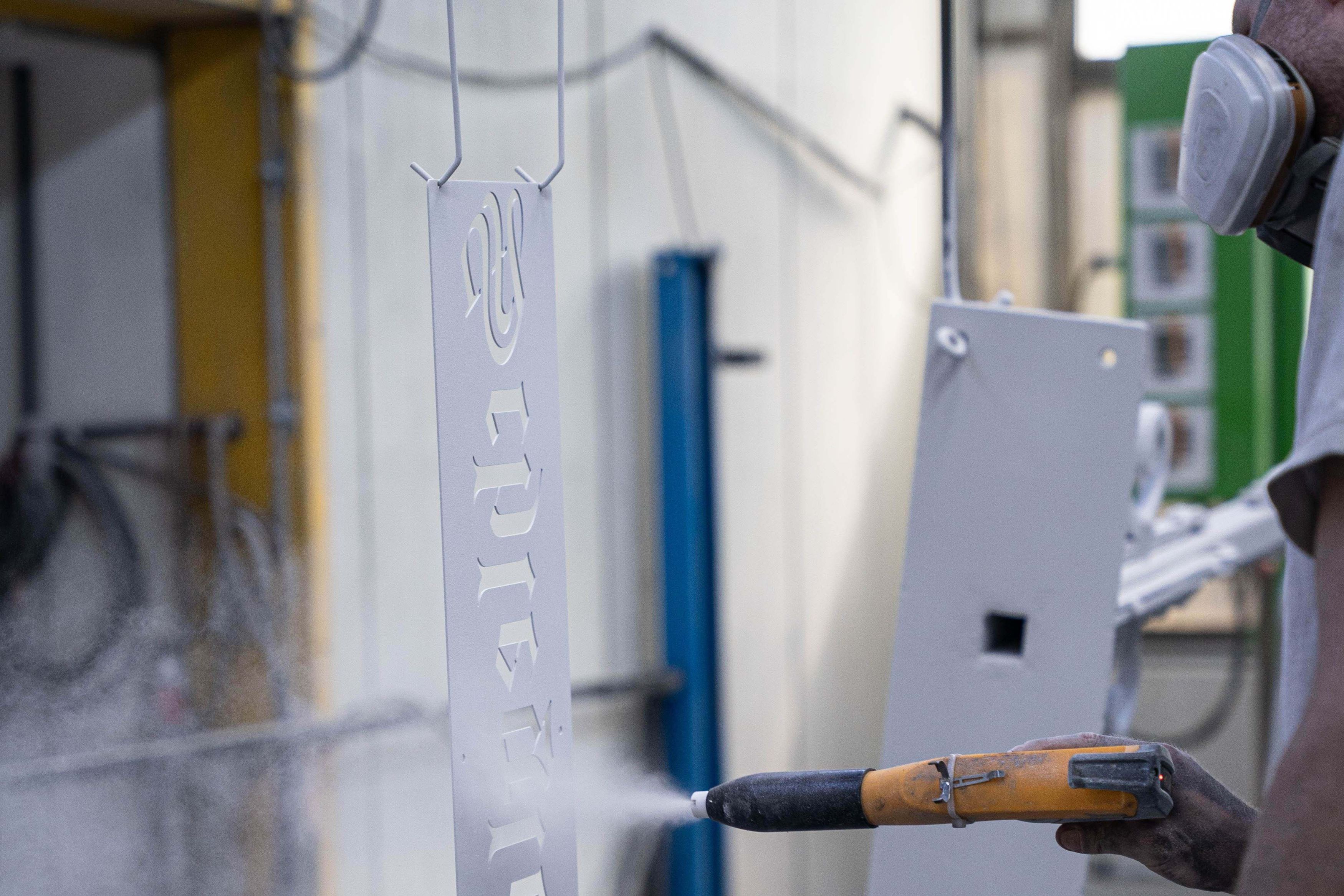 Nahaufnahme einer Pulverbeschichtung